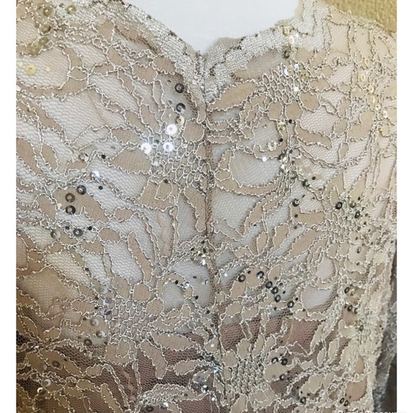 New Formal Taupe Sequins Dress by Marina - Picture 4 of 7